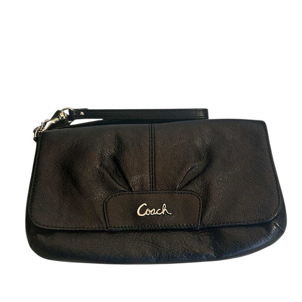 Coach Black Leather Wristlet